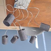 Plafoniera Lampadario Nero 6 braccetti orientabili