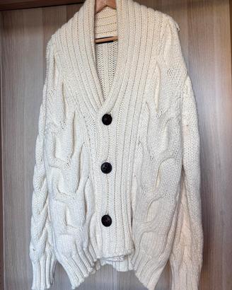 ZARA MAN Cardigan in maglia spessa - Colore Panna