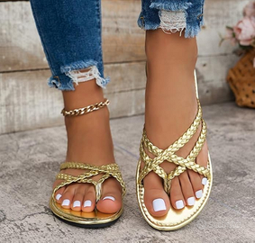 Infradito Donna Estivi *NUOVI* 38,5 Eu Oro Elegant