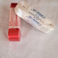 Nastro doppio raso rosso e panna 