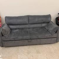 Divano 4 posti 2,20x0,90m alcantara grigio