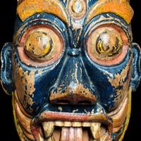 Antica maschera tibetana Mahakala