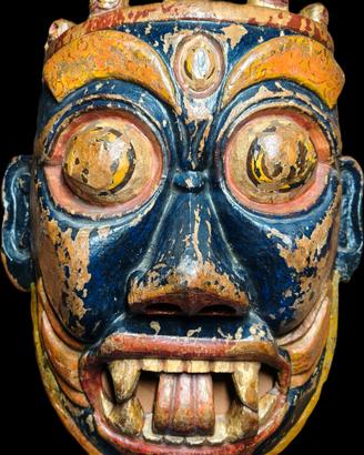 Antica maschera tibetana Mahakala