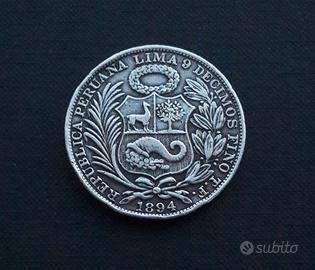 ARGENTO scudone PERU 1 sol 1894
