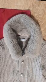Cardigan Mayoral grigio colletto pellicciotto 6A