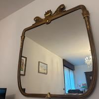 specchio cornice dorata modernariato