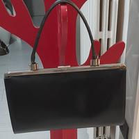 Borsa vintage anni '30/'40 in pelle nera