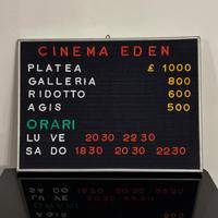 Listino prezzi cinema vintage