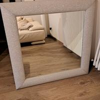 Specchio quadrato grande cornice glitterata