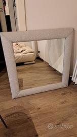 Specchio quadrato grande cornice glitterata