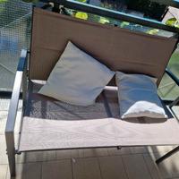 Set da giardino/balcone con tavolo in vetro 4px