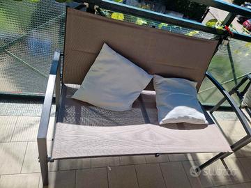 Set da giardino/balcone con tavolo in vetro 4px