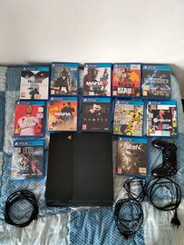 PlayStation completa di cavi+controller+12 giochi