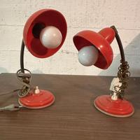 Coppia lampade da tavolo vintage rosse