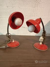 Coppia lampade da tavolo vintage rosse