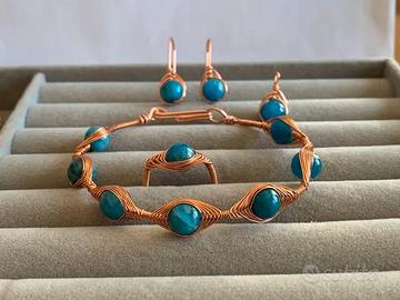 Parure Artigianale in Rame Rosa con Apatite – Ispi