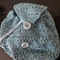 Zainetto handmade con coulisse e bottoni decorativ