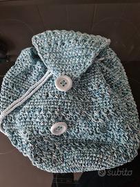 Zainetto handmade con coulisse e bottoni decorativ