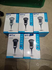 lotto 5 lampade da giardino gtv diego