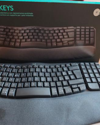 Tastiera Logitech Wave Keys ergonomica wireless 