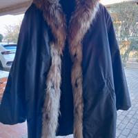 Giaccone grigio con pelliccia