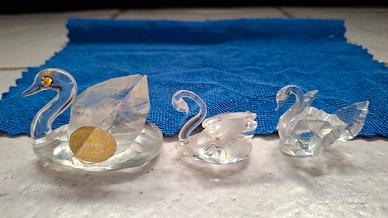 statuette cigni cristallo