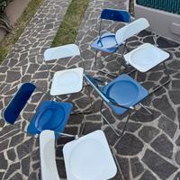 Sedie plia castelli pieretti blu bianche nr 6