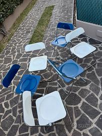 Sedie plia castelli pieretti blu bianche nr 6