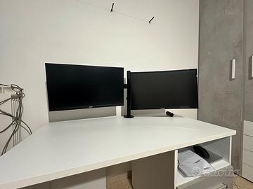 2 monitor (24”) PC e asta porta monitor
