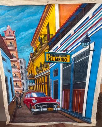 Quadro dipinto Cuba Bodeguita del Medio 64x78