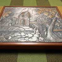 Scatola in legno e argento per gioco Canasta