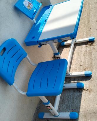 scrivania con sedia per bambini regolabile in alt