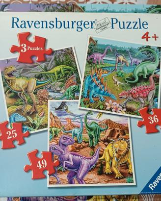 Trio Puzzle Dinosauri Ravensburger 4+ 