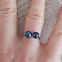 Anello in argento 925 massiccio e perle naturali 