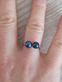 Anello in argento 925 massiccio e perle naturali 