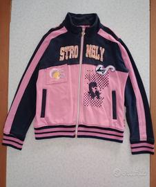 Giacca Rosa & Blu con paillettes & zip in Cotone 