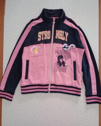 Giacca Rosa & Blu con paillettes & zip in Cotone 