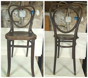 Antica sedia Thonet schienale a cuore