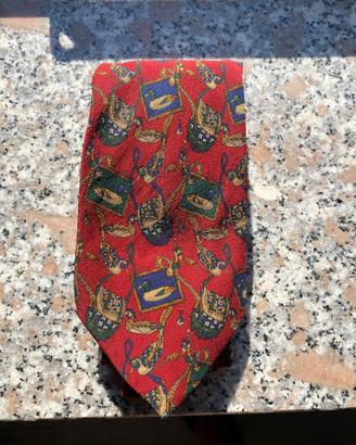 Cravatta Christian Dior rossa seta