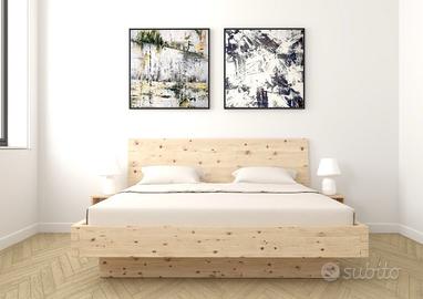 Letto in cirmolo 200x140 con materasso in lattice