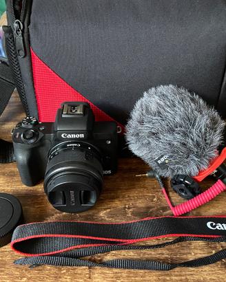 Canon EOS M50 kit completo (15-45mm + microfono +