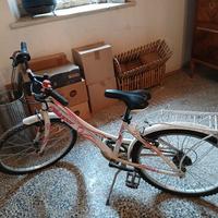 bici bicicletta  bambina bianca e rosa