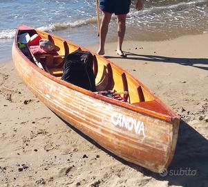 canoa legno e vetroresina