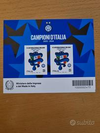 Il minifoglietto filatelico di Poste per Inter