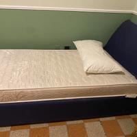 Letto singolo imbottito con contenitore