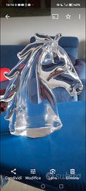 scultura testa di cavallo cristallo nuova, Vilca