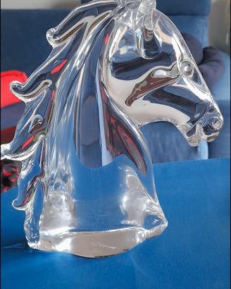 scultura testa di cavallo cristallo nuova, Vilca