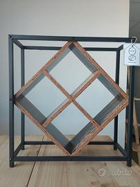 PORTA BOTTIGLIE IN LEGNO/METALLO  48
