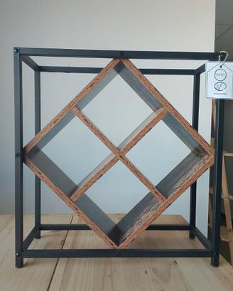 PORTA BOTTIGLIE IN LEGNO/METALLO  48