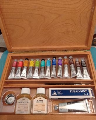 COLORI AD OLIO MAIMERI  IN VALIGETTA DI LEGNO